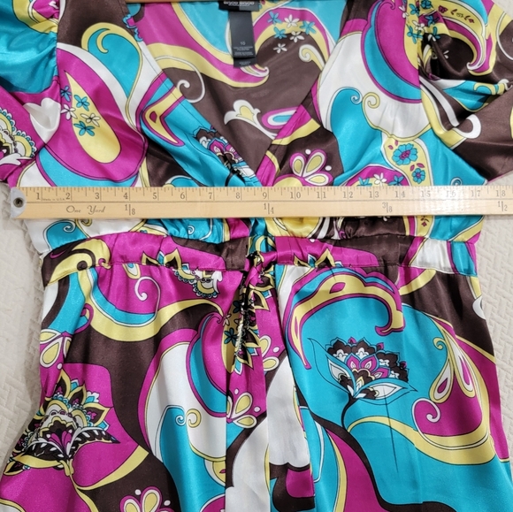 Bisou Bisou Colorful Women's Dress with Puff Sleeves Size 10 - Picture 9 of 16